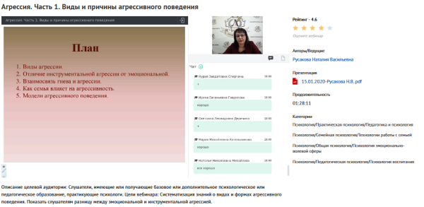 Вебинары Агрессия: виды и причины, фрустрация, самоповреждающее поведение (Наталья Русакова)